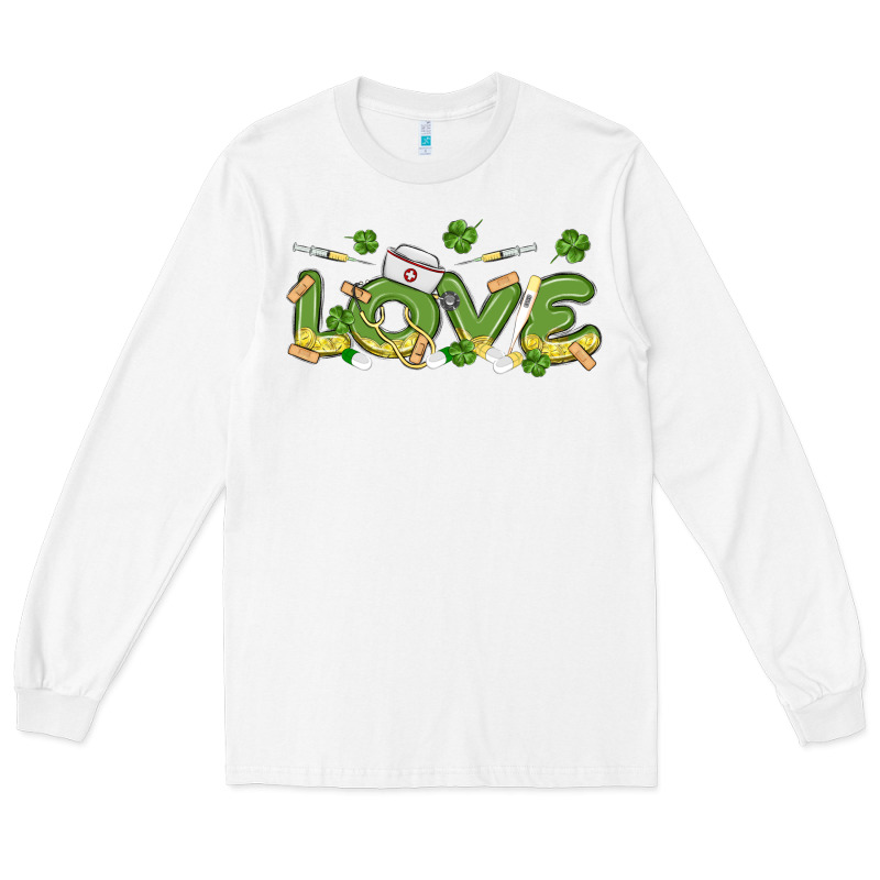 St Patricks Love Nurse Long Sleeve Tee by MaliasSmallBusiness | Teevron