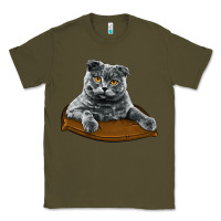 Army Green Scottish Fold Classic Tee - LillyAllenDesigns