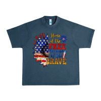 Midnight Navy home of the free because of the brave Urban Heavy Tee - NancyCooperArtShop