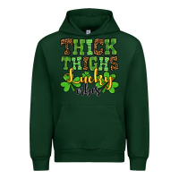 Forest Green St. Patrick's Thick thighs lucky vibes Urban Hoodie - OliviaCreatesArt