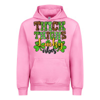 Fuchsia Pink St. Patrick's Thick thighs lucky vibes Urban Hoodie - OliviaCreatesArt