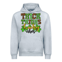Heather Grey St. Patrick's Thick thighs lucky vibes Urban Hoodie - OliviaCreatesArt