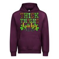 Mauve Wine St. Patrick's Thick thighs lucky vibes Urban Hoodie - OliviaCreatesArt