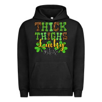 Pigment Black St. Patrick's Thick thighs lucky vibes Urban Hoodie - OliviaCreatesArt