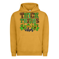 Pigment Peanut Butter St. Patrick's Thick thighs lucky vibes Urban Hoodie - OliviaCreatesArt