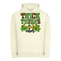 St. Patrick's Thick Thighs Lucky Vibes Urban Hoodie | Teevron
