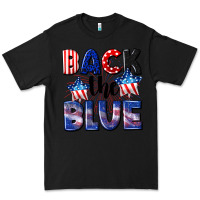 Black Back the blue 4th of july Premium Tee - CowGirlArtShop