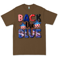 Cacao Back the blue 4th of july Premium Tee - CowGirlArtShop