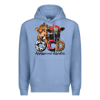 Colony Blue OCD Obsessive Cow Disorder Premium Hoodie - texasbilliewilder