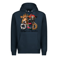 Navy OCD Obsessive Cow Disorder Premium Hoodie - texasbilliewilder