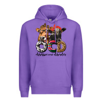 Purple OCD Obsessive Cow Disorder Premium Hoodie - texasbilliewilder