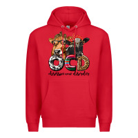 Red OCD Obsessive Cow Disorder Premium Hoodie - texasbilliewilder