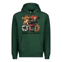 Sports Green OCD Obsessive Cow Disorder Premium Hoodie - texasbilliewilder