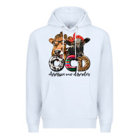 White OCD Obsessive Cow Disorder Premium Hoodie - texasbilliewilder