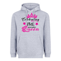 Heather Grey Celebrating With the 18th Birthday Queen Heavyweight Hoodie - Bettercallsaul