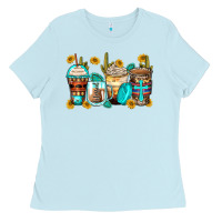 Baby Blue blessed coffee cups Ladies Tee - Zillion Design Studio