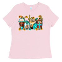 Bubblegum Pink blessed coffee cups Ladies Tee - Zillion Design Studio