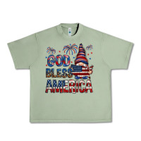 Oil Green god bless america Urban Heavy Tee - NancyCooperArtShop