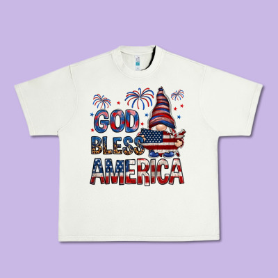 God Bless America Urban Heavy Tee Designed By Nancycooperartshop