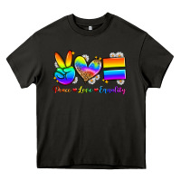 Asphalt peace love equality Heavy Core Tee - Zillion Design Studio