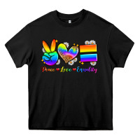 Black peace love equality Heavy Core Tee - Zillion Design Studio
