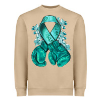 Teal Ribbon With Boxing Gloves Heavyweight Sweatshirt | Teevron