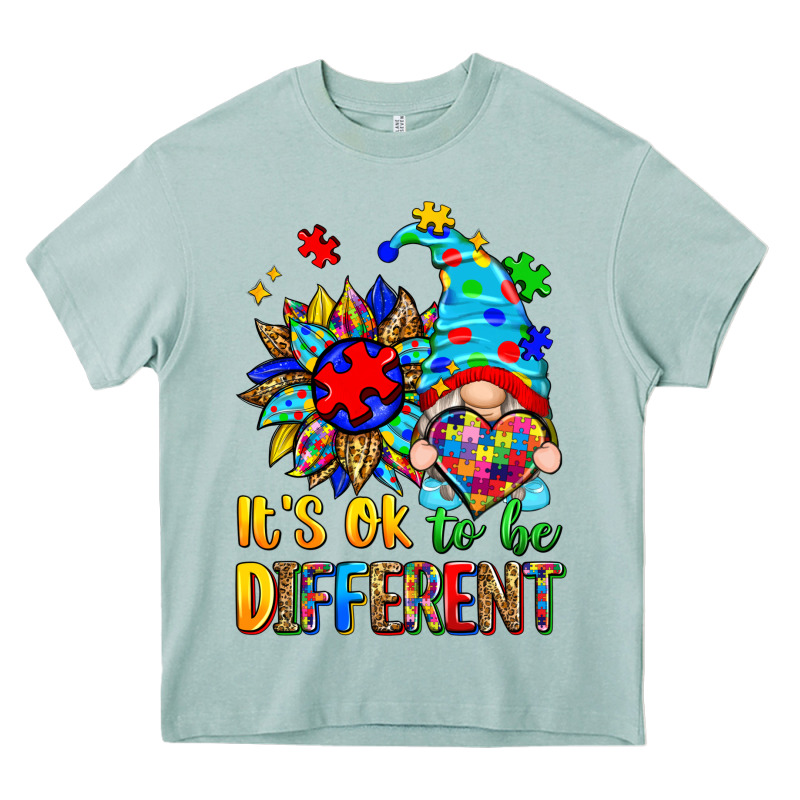 It's Ok To Be Different Autism Gnome Heavy Core Tee by Zillion Design Studio | Teevron