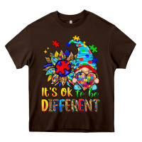 Chocolate Brown it's ok to be different autism gnome Heavy Core Tee - Zillion Design Studio
