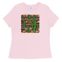 Bubblegum Pink cactus gemstone coaster Ladies Tee - JahusDesignShop
