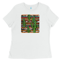 White cactus gemstone coaster Ladies Tee - JahusDesignShop
