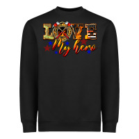 Black Love My Hero Firefighter Heavyweight Sweatshirt - LillyAllenDesigns