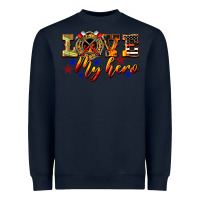 Navy Love My Hero Firefighter Heavyweight Sweatshirt - LillyAllenDesigns