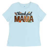 Baby Blue thankful mama Ladies Tee - texasbilliewilder