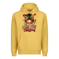 Antique Gold merry christmas messy bun Premium Hoodie - texasbilliewilder
