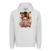Dove Grey merry christmas messy bun Premium Hoodie - texasbilliewilder