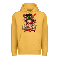 Mustard merry christmas messy bun Premium Hoodie - texasbilliewilder