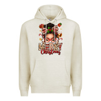 Oatmeal Heather merry christmas messy bun Premium Hoodie - texasbilliewilder