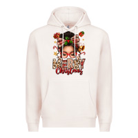 Pale Pink merry christmas messy bun Premium Hoodie - texasbilliewilder