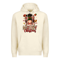 Sandshell merry christmas messy bun Premium Hoodie - texasbilliewilder