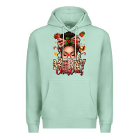 Seafoam merry christmas messy bun Premium Hoodie - texasbilliewilder