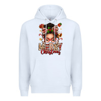 White merry christmas messy bun Premium Hoodie - texasbilliewilder