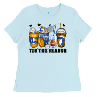 Baby Blue tis' the season volleyball coffee cups Ladies Tee - Zillion Design Studio