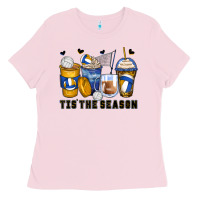 Bubblegum Pink tis' the season volleyball coffee cups Ladies Tee - Zillion Design Studio