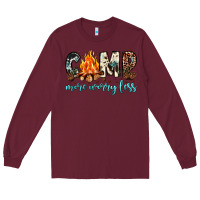 Burgundy camp more worry less Long Sleeve Tee - JahusDesignShop