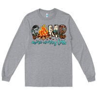 Heather Grey camp more worry less Long Sleeve Tee - JahusDesignShop