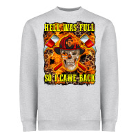 Heather Grey Western Hell Was Full So I Came Back Heavyweight Sweatshirt - LillyAllenDesigns