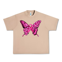 Pink Ribbon Breast Cancer Butterfly Urban Heavy Tee | Teevron