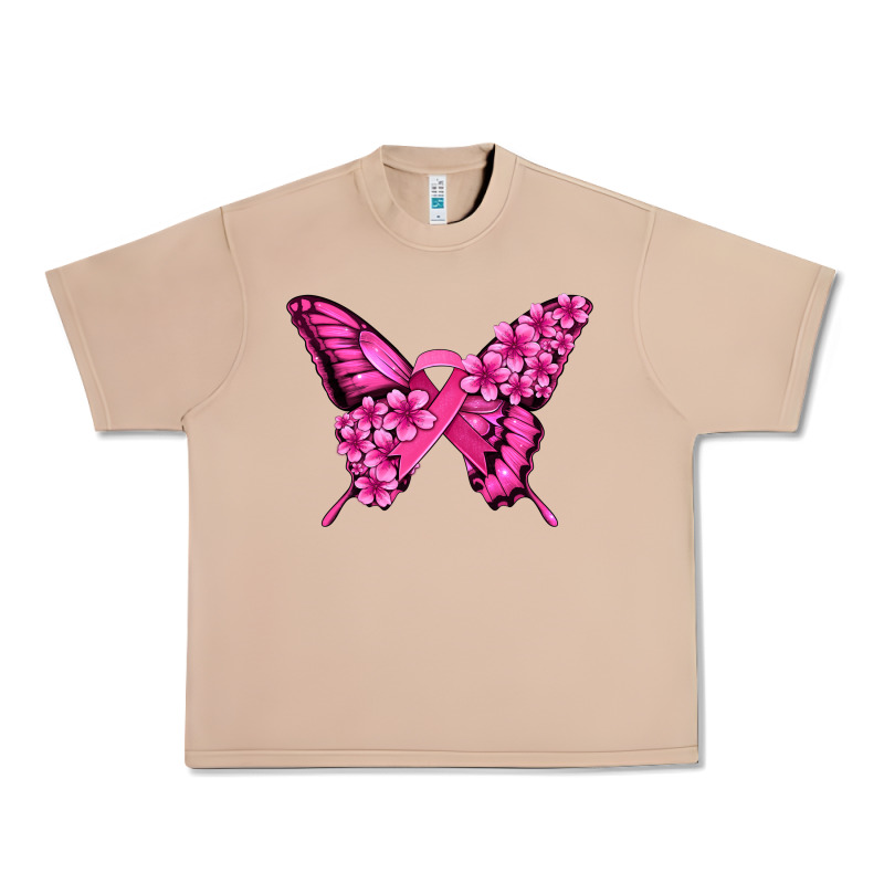 Pink Ribbon Breast Cancer Butterfly Urban Heavy Tee by Jasminsmagicworld | Teevron