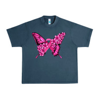 Midnight Navy pink ribbon breast cancer butterfly Urban Heavy Tee - Jasminsmagicworld
