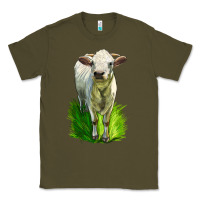 Army Green Charolais Heifer Classic Tee - LillyAllenDesigns